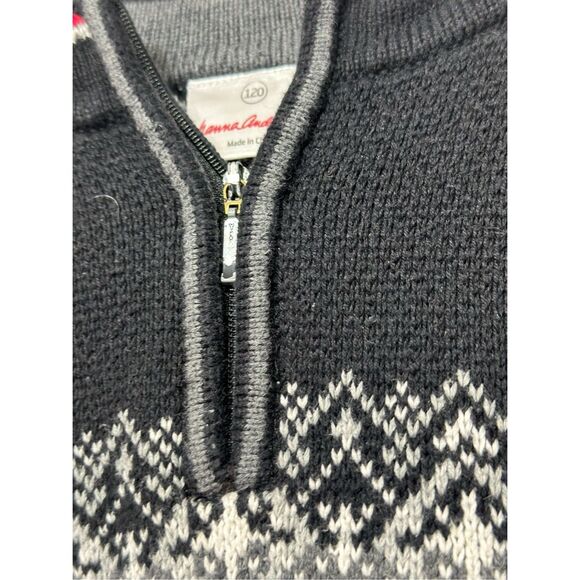 Hanna Andersson Fair Isle Holiday Nordic Sweater Little Boy's Size 6/7 - Picture 4 of 11